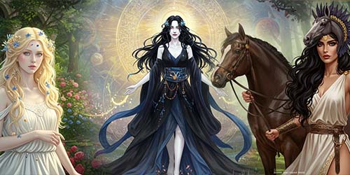 Deusas da mitologia grega, Deméter, Perséfone e Mnemósina
